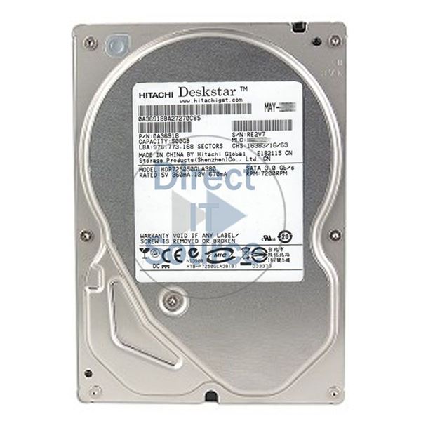 Hitachi 0A36918 - 500GB 7.2K SATA 3.0Gbps 3.5Inch 8MB Cache Hard Drive