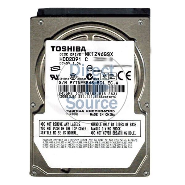 Toshiba HDD2D91C - 120GB 5.4K SATA 3.0Gbps 2.5