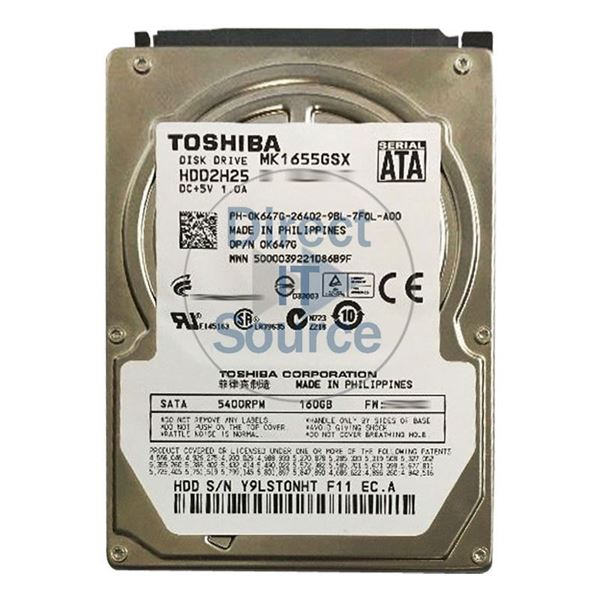 Toshiba HDD2H25 - 160GB 5.4K SATA 3.0Gbps 2.5