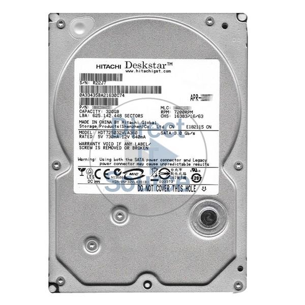 Hitachi HDT725032VLA360 - 320GB 7.2K SATA 3.0Gbps 3.5Inch 16MB Cache Hard  Drive