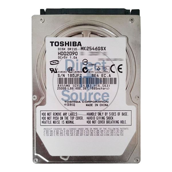 Toshiba MK2546GSX - 250GB 5.4K SATA 3.0Gbps 2.5