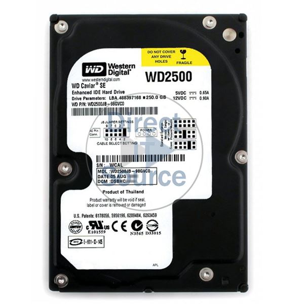 WD WD2500JB-98GVC0 - 250GB 7.2K ATA/100 3.5